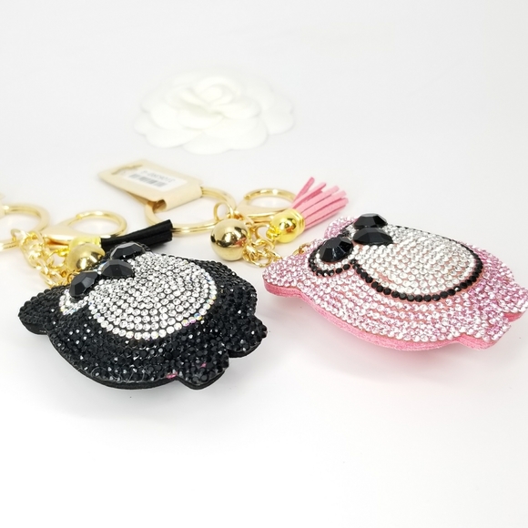 Owl Crystal Tassel Keychain Purse Bag Charms - Picture 5 of 7